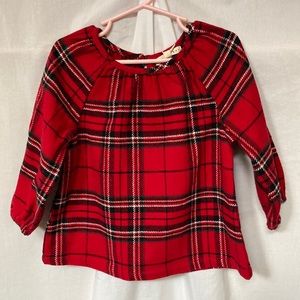 🎉 3 For $20 COPPER KEY Girls Plaid Print Top Round Neck Size 6 Long Sleeves NWT